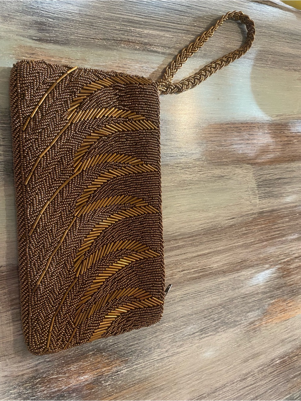 Beaded Purse Clutch Hong Kong Bronze Vintage Antique Purse Evening Handbag